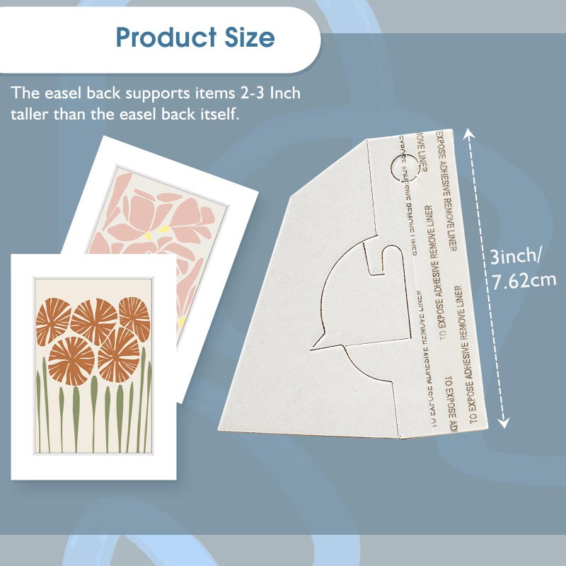 لينيكو Lineco، 50 عبوة من الورق المقوى مقاس 3 بوصة، حامل جناح فردي ذاتي اللصق، لافتات عرض، بطاقات، صور فوتوغرافية، كتيبات، ملصقات، مشاريع حرفية، أبيض - Image 2